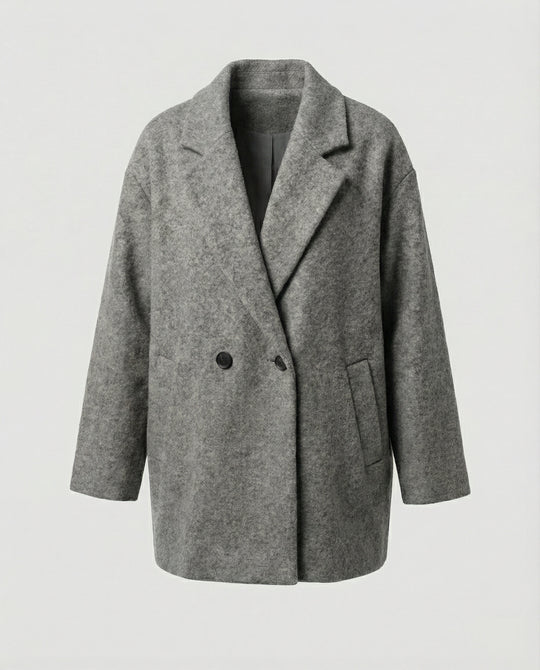 Damen Oversized Wollmantel R&B