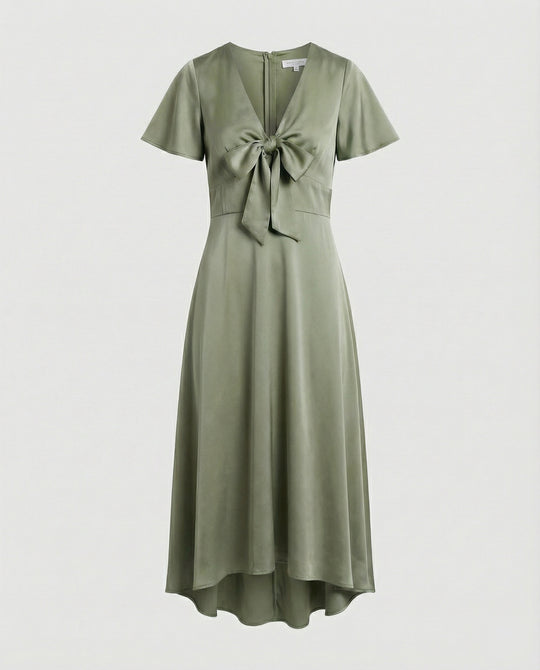 Damen Midikleid elegant Wickeloptik