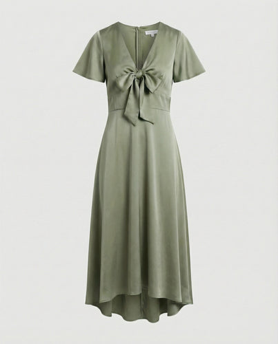 Damen Midikleid elegant Wickeloptik