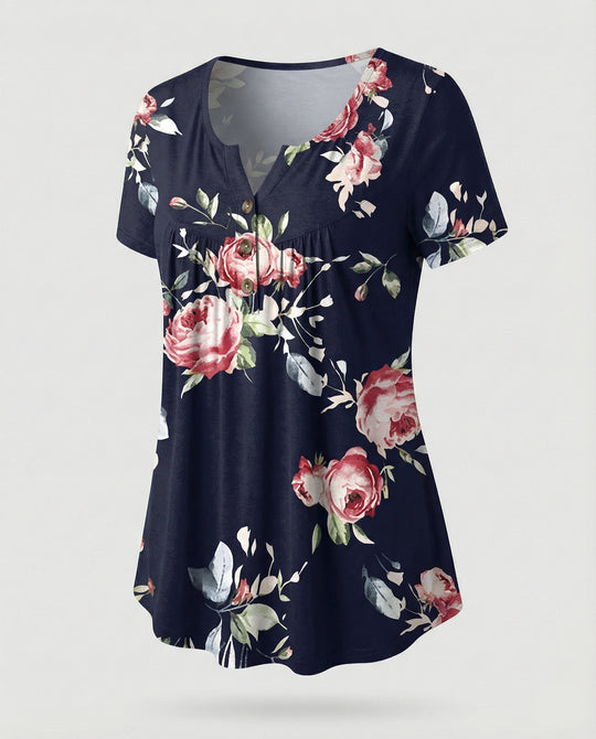 Damen Tunika Damen U-Ausschnitt Print