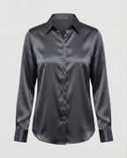 Bluse Damen Satin Seidig