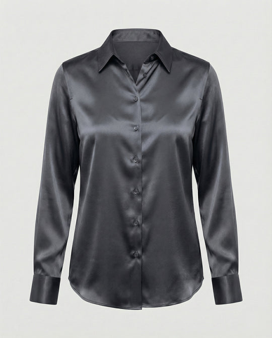 Bluse Damen Satin Seidig