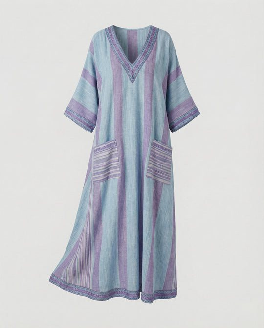 Leinen Kaftan Maxikleid Damen