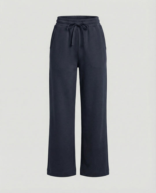 Damen Weite Stoffhose bequem mit elastischem Bund