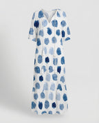 Boho Maxikleid Damen Kordelzug