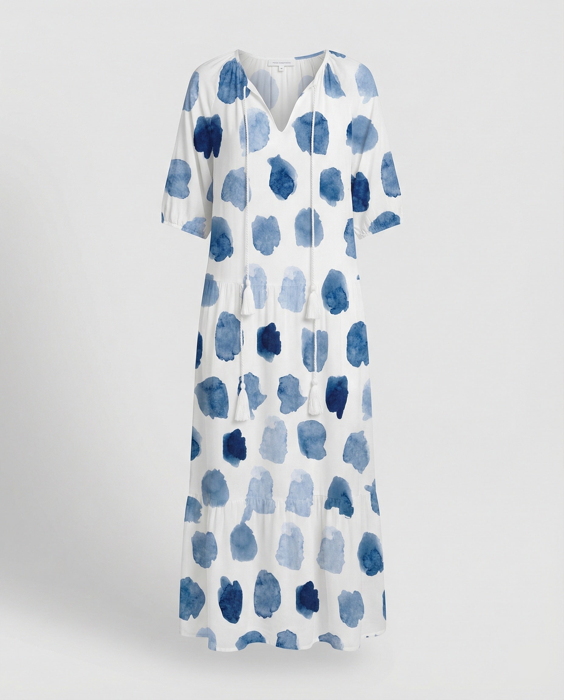 Boho Maxikleid Damen Kordelzug