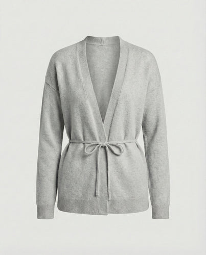 Damen Strickjacke mit Bindegürtel