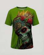 Kurzarmshirt Totenkopf Print Damen