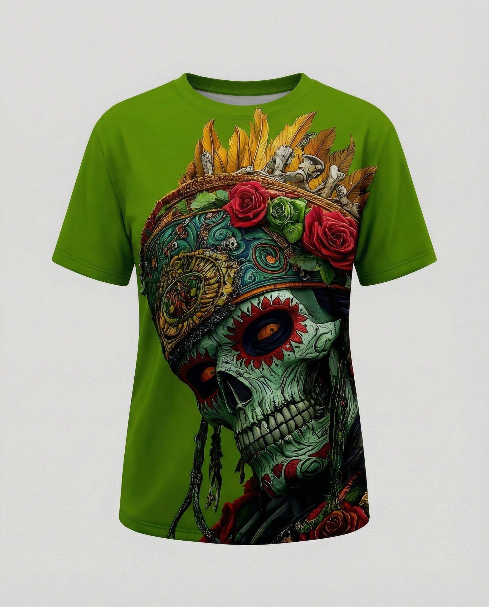 Kurzarmshirt Totenkopf Print Damen