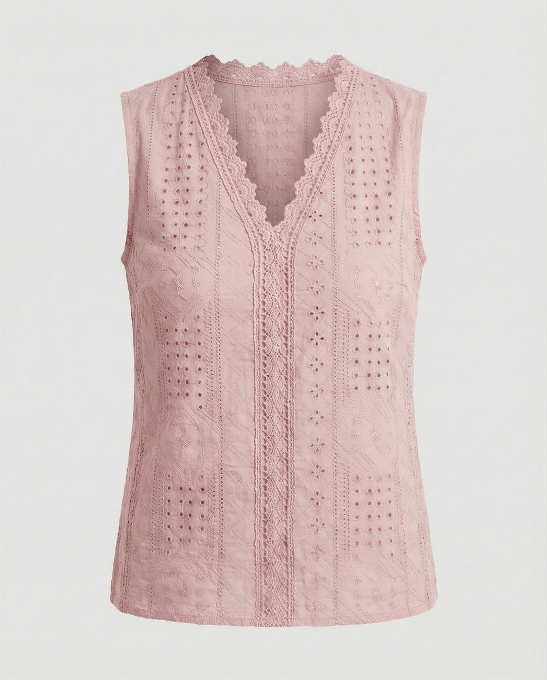 Damen Baumwolltop mit Lochstickerei R&B