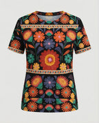 Kurzarmshirt Damen Mit Blumenprint