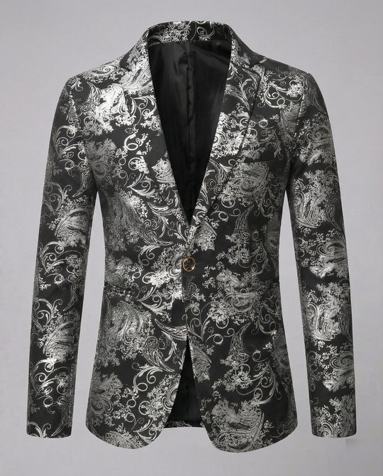 Herren eleganter Blazer mit kunstvollem Muster und luxuriösem Glanz R&B