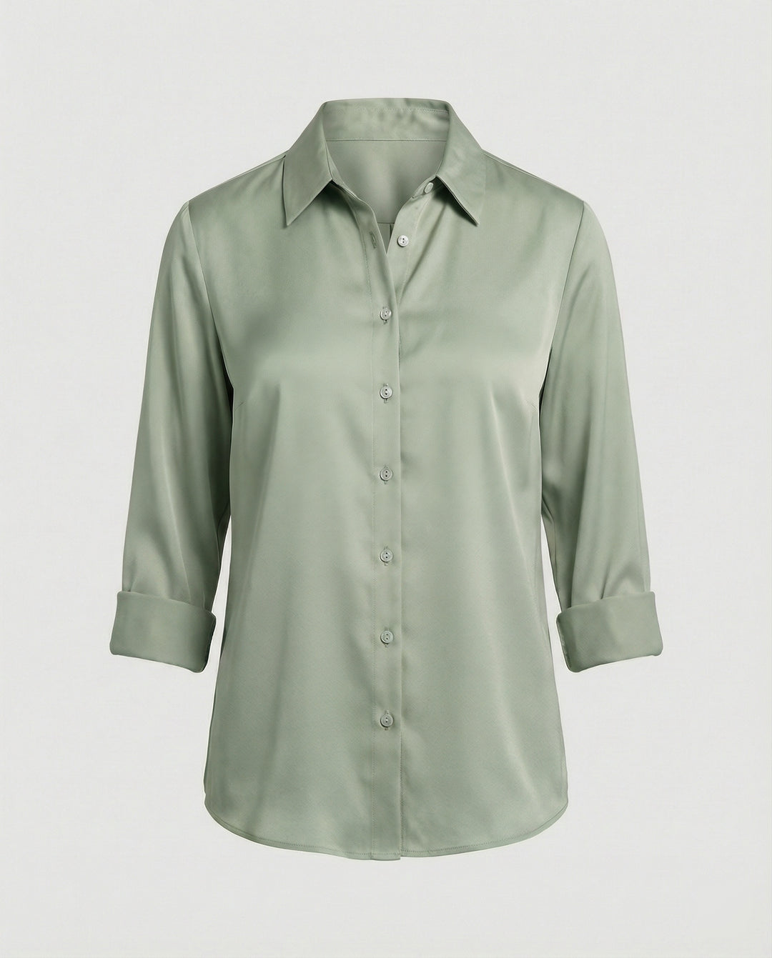 Damen elegante Baumwollbluse mit Stehkragen