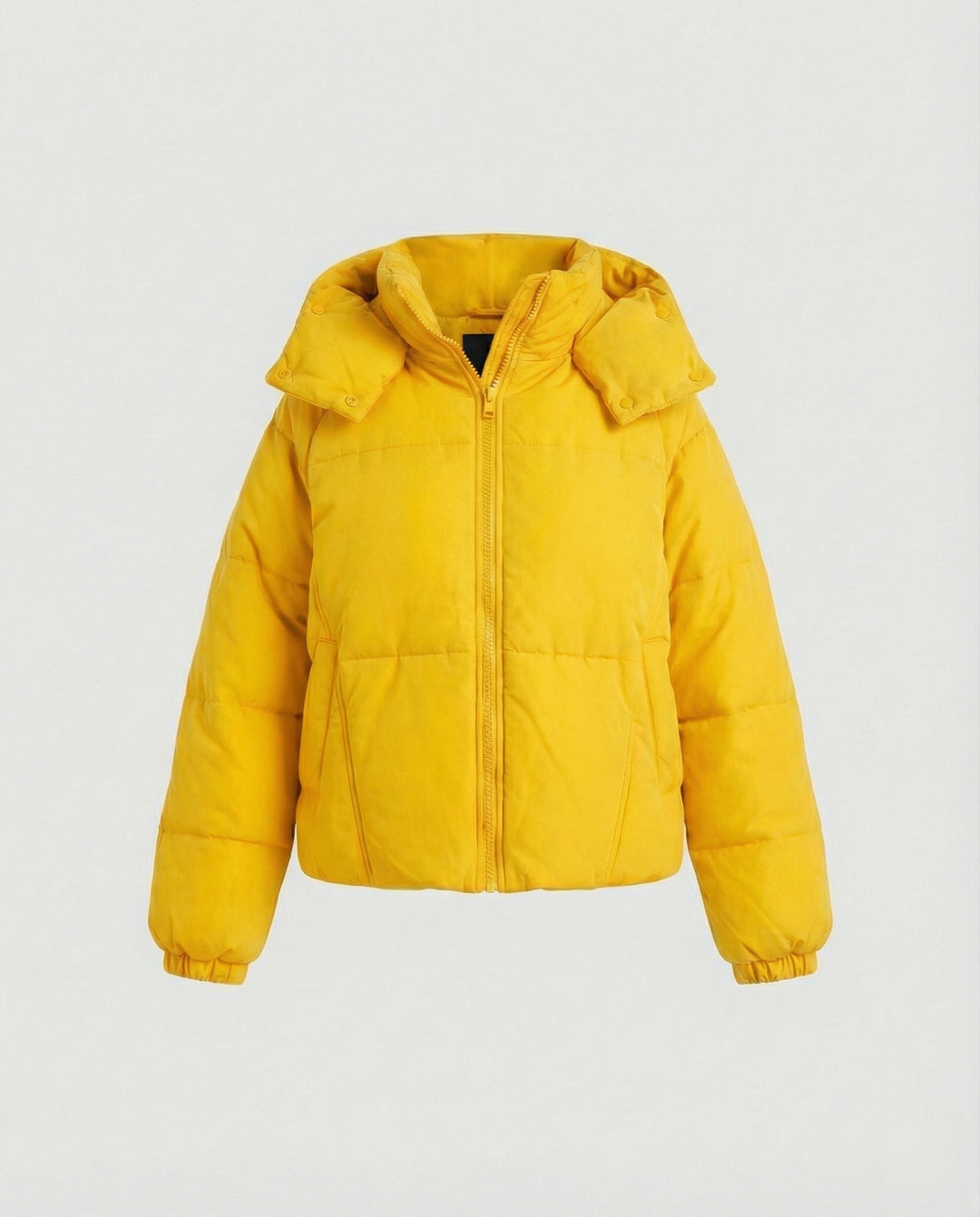 Steppjacke Damen modisch mit abnehmbarer Kapuze und Taschen