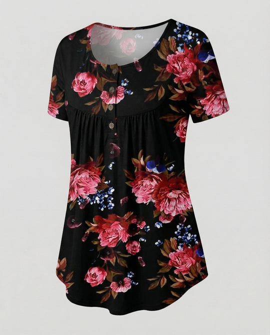 Damen Tunika Damen U-Ausschnitt Print