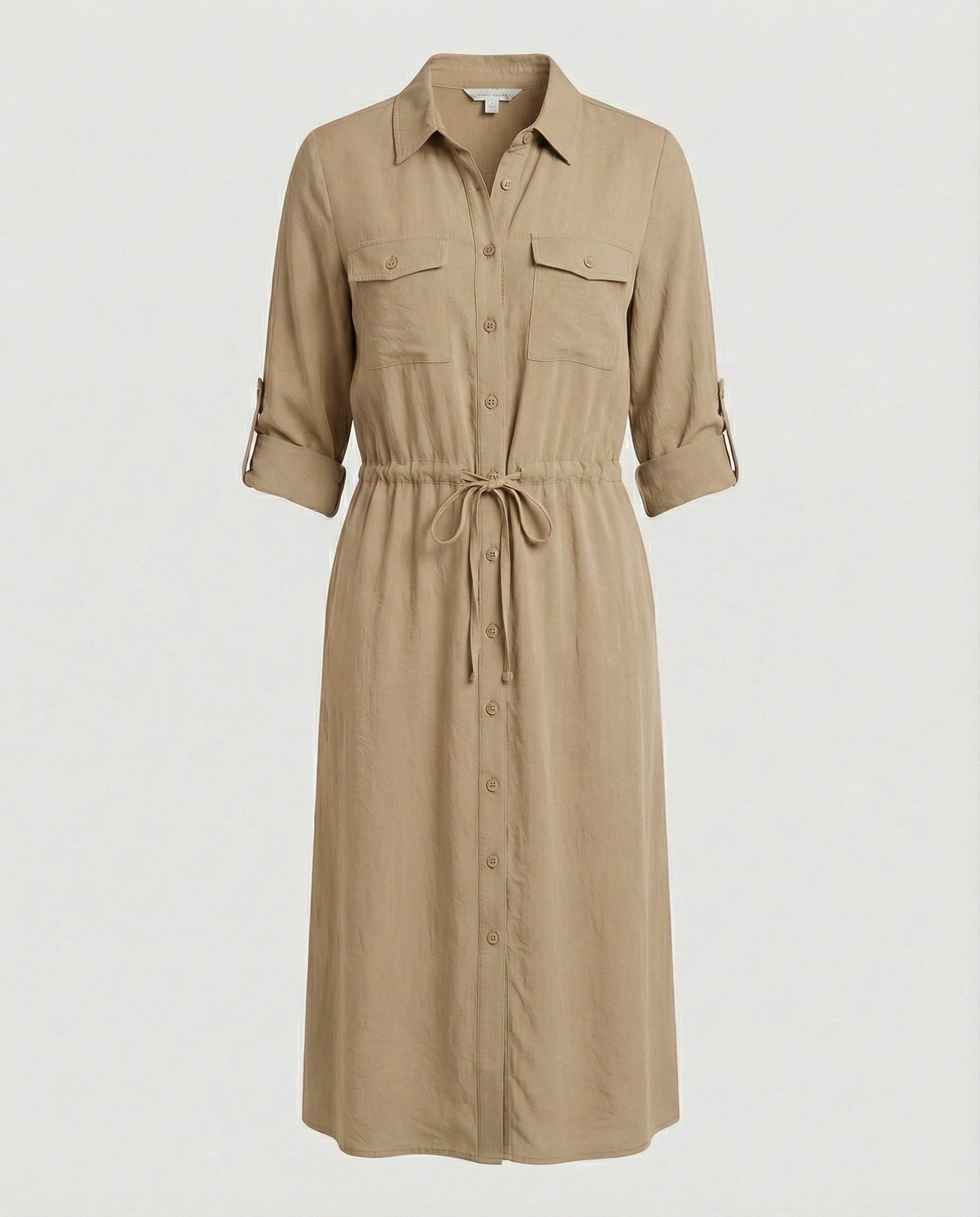 Damen Hemdblusenkleid mit Kordelzug
