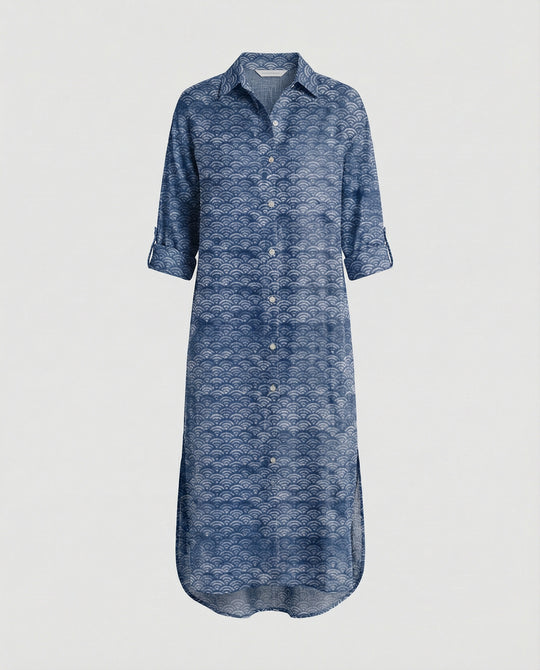 Damen Kaftan Kleid lang Seidenoptik