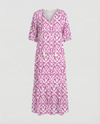 Boho Maxikleid Damen Kordelzug
