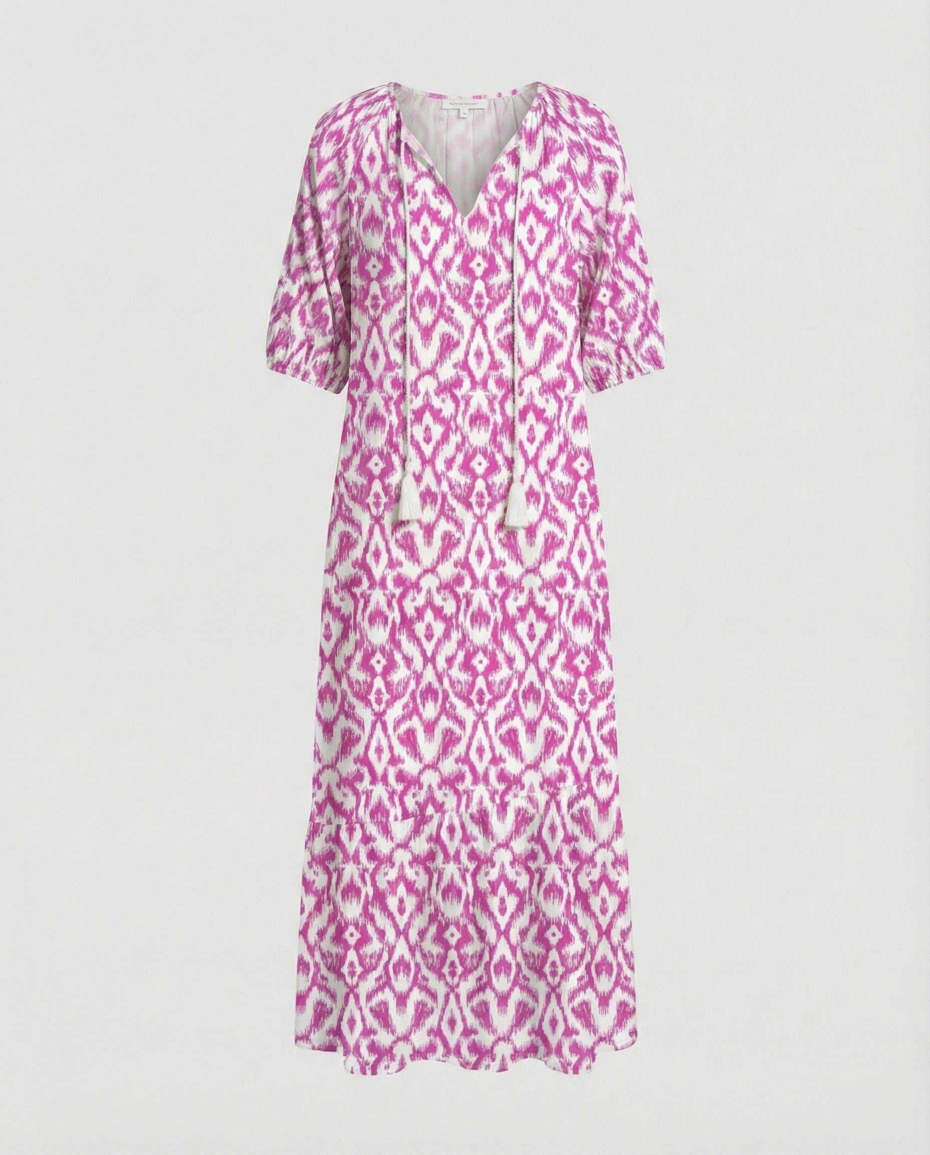 Boho Maxikleid Damen Kordelzug