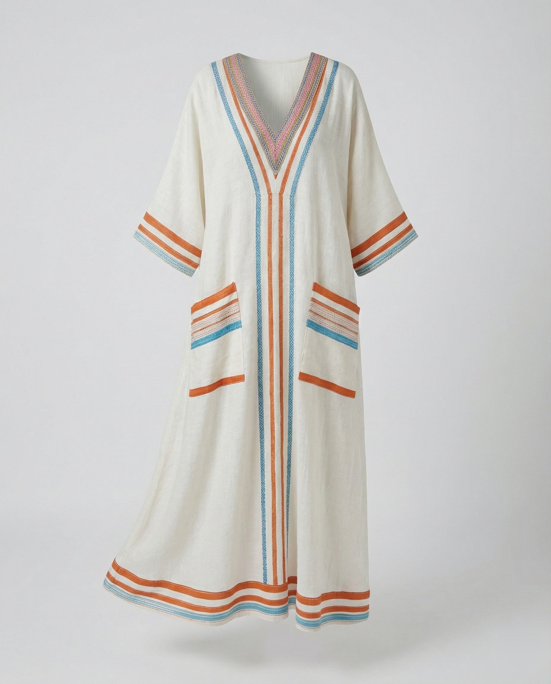 Leinen Kaftan Maxikleid Damen