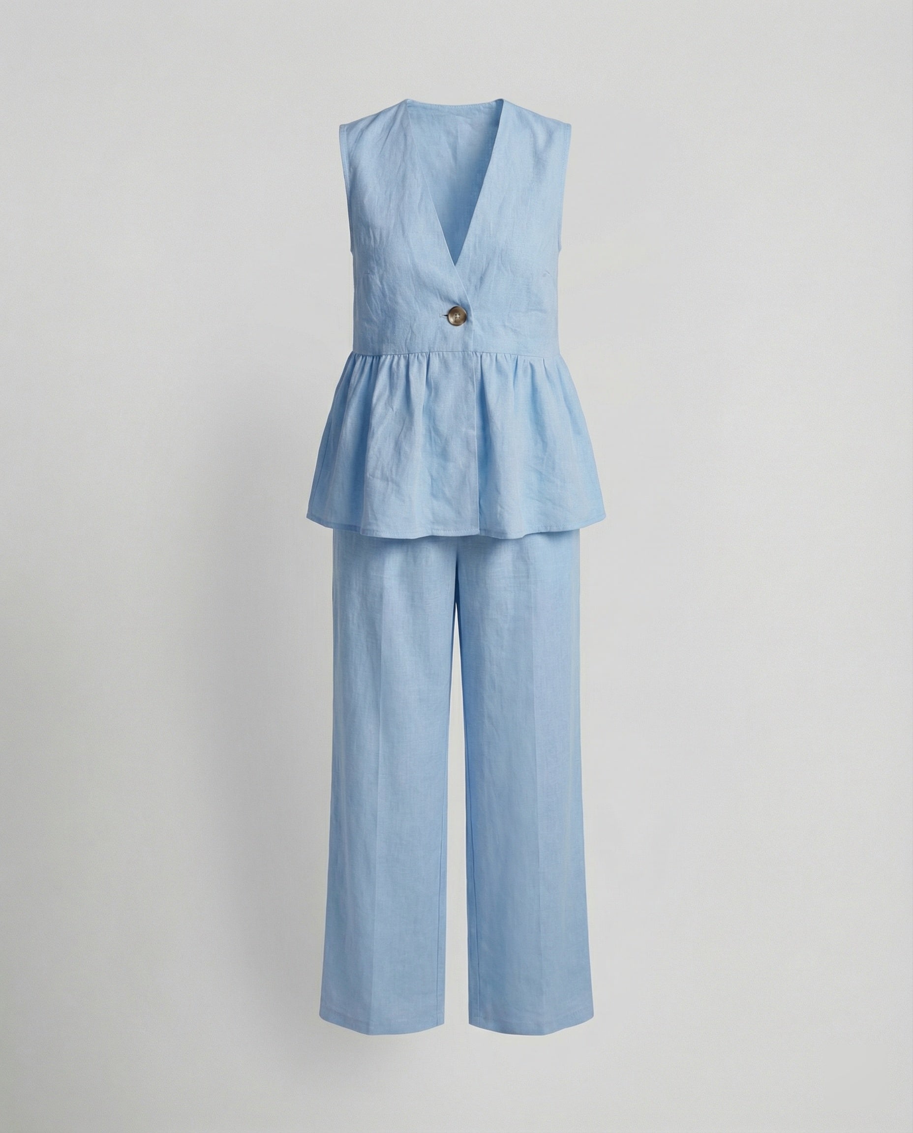 Damen Elegantes Leinen-Hosenanzug R&B