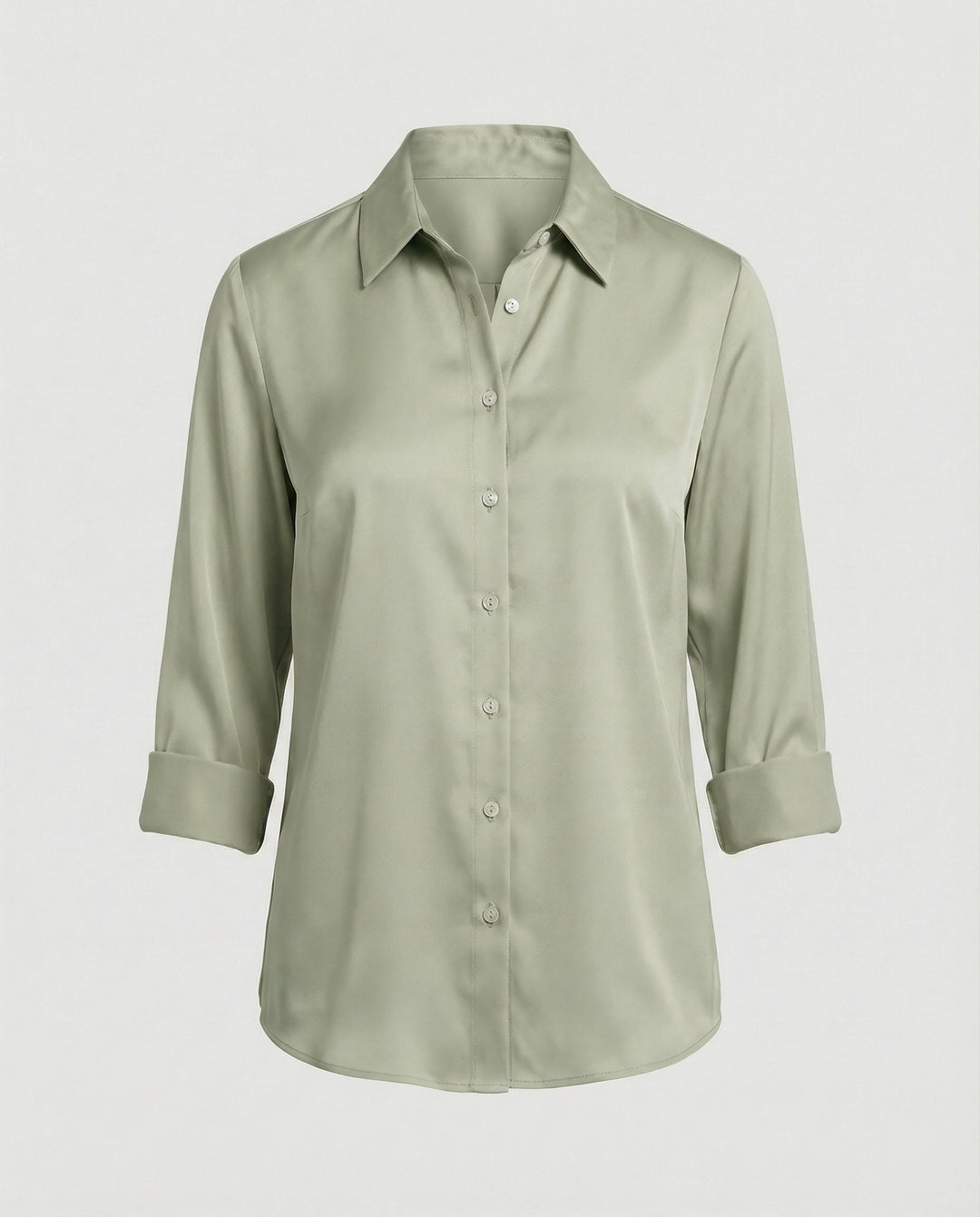 Damen elegante Baumwollbluse mit Stehkragen