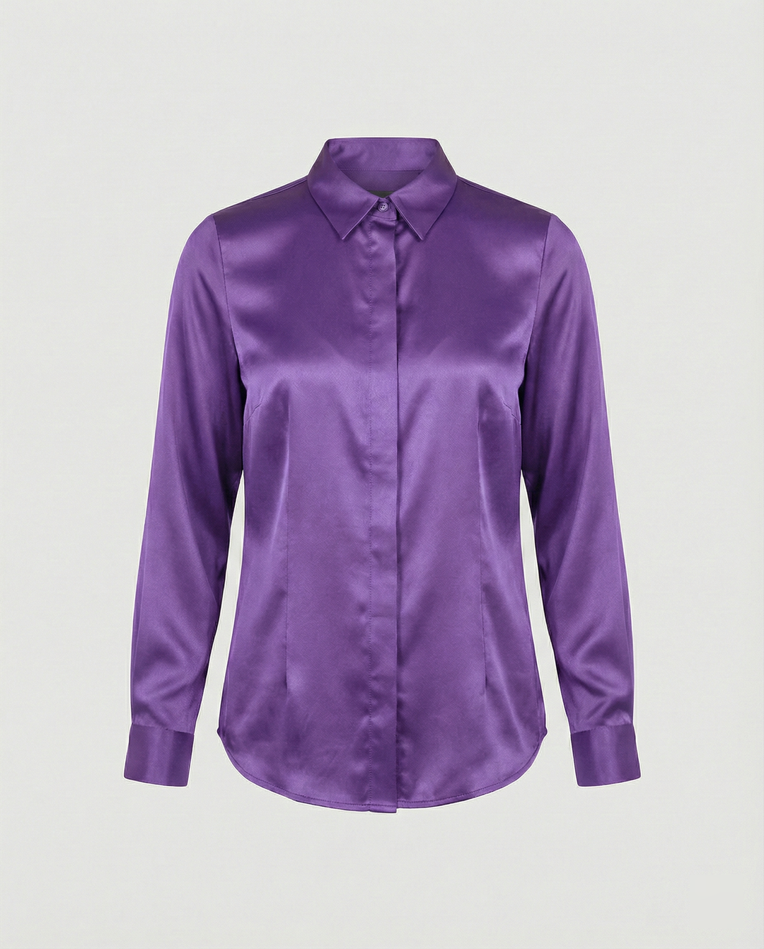 Damen Satin-Bluse mit klassischem Kragen R&B