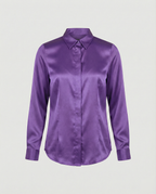 Damen Satin-Bluse mit klassischem Kragen R&B