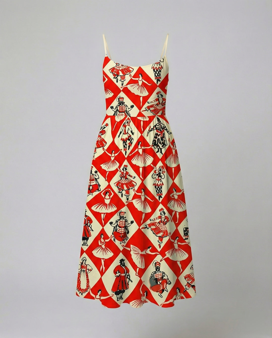 R&B | Einfarbiges Kleid mit U-Ausschnitt und Strapsen