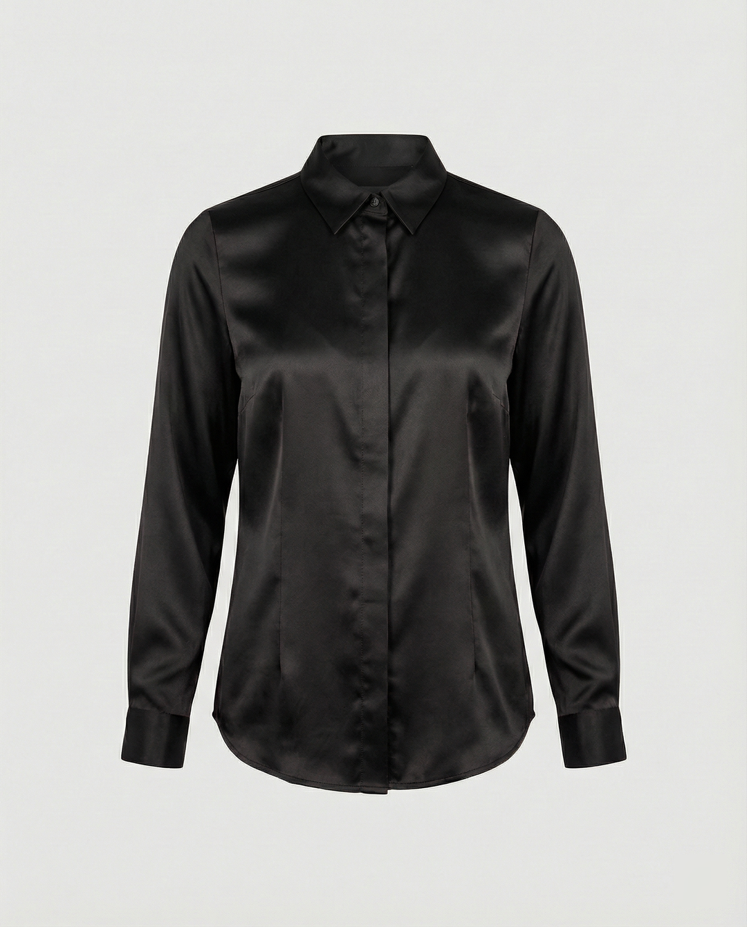 Damen Satin-Bluse mit klassischem Kragen R&B