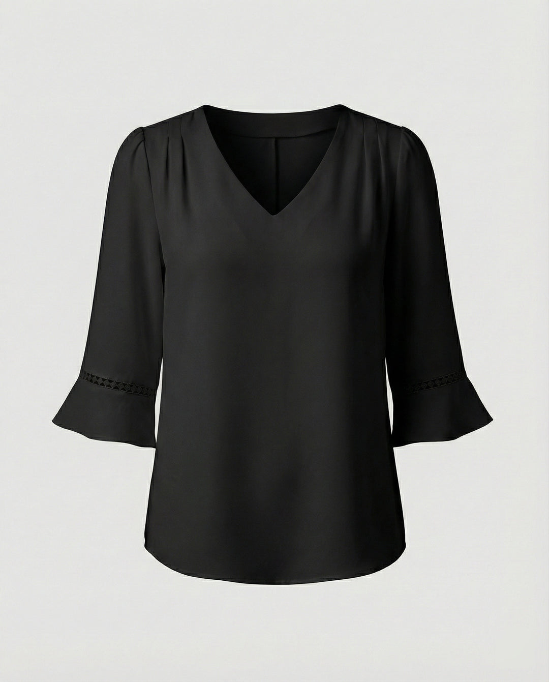 Damen Blusentop Damen V-Ausschnitt Crêpe