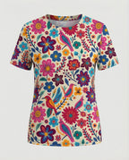 Kurzarmshirt Damen Mit Blumenprint