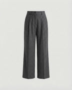 Damen Weite Anzughose High Waist mit eleganten Falten
