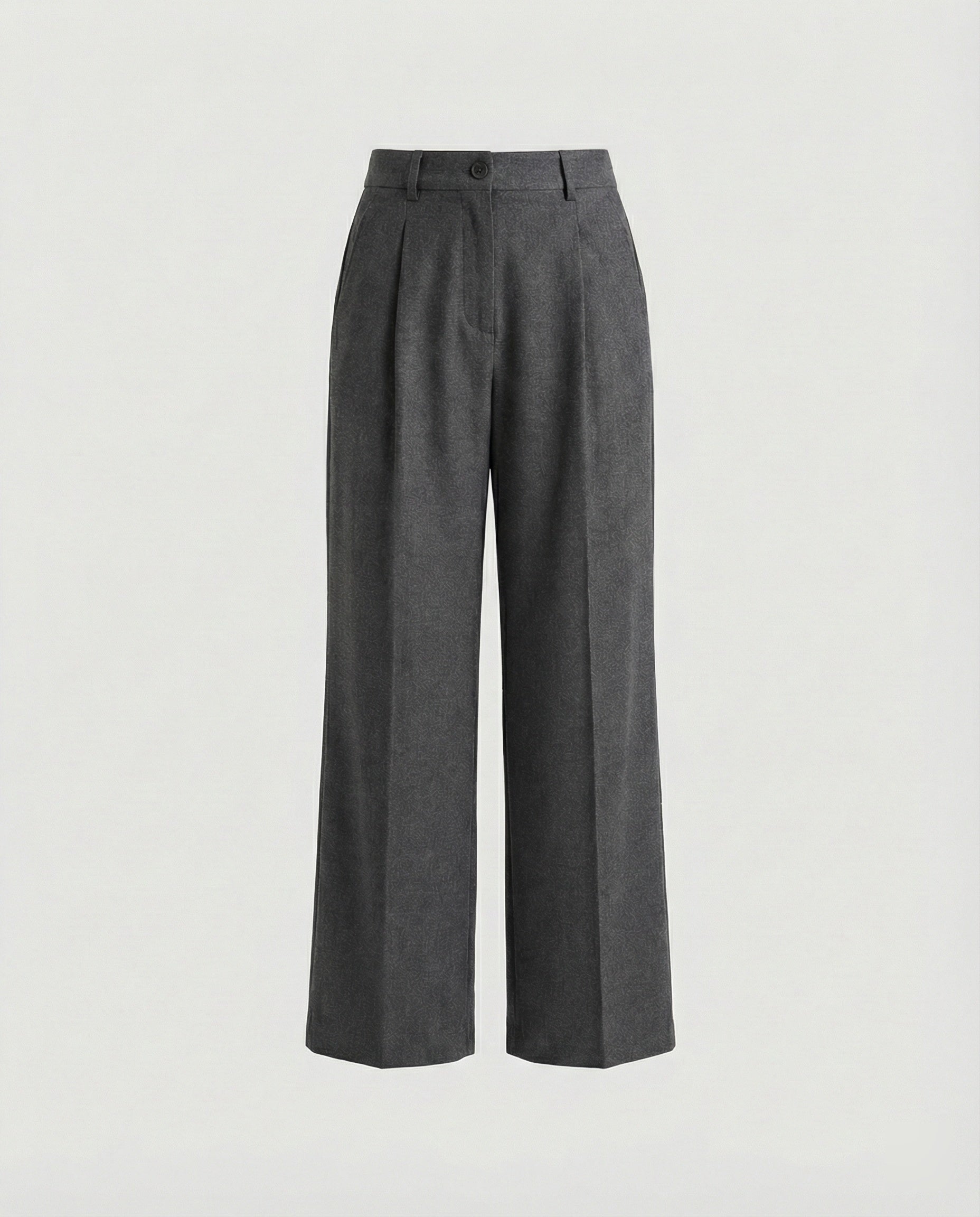 Damen Weite Anzughose High Waist mit eleganten Falten