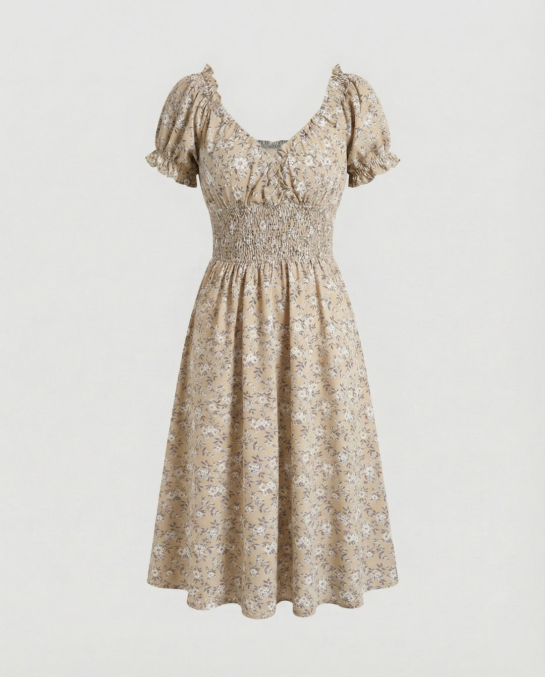 Damen Blumenkleid Sommer knielang