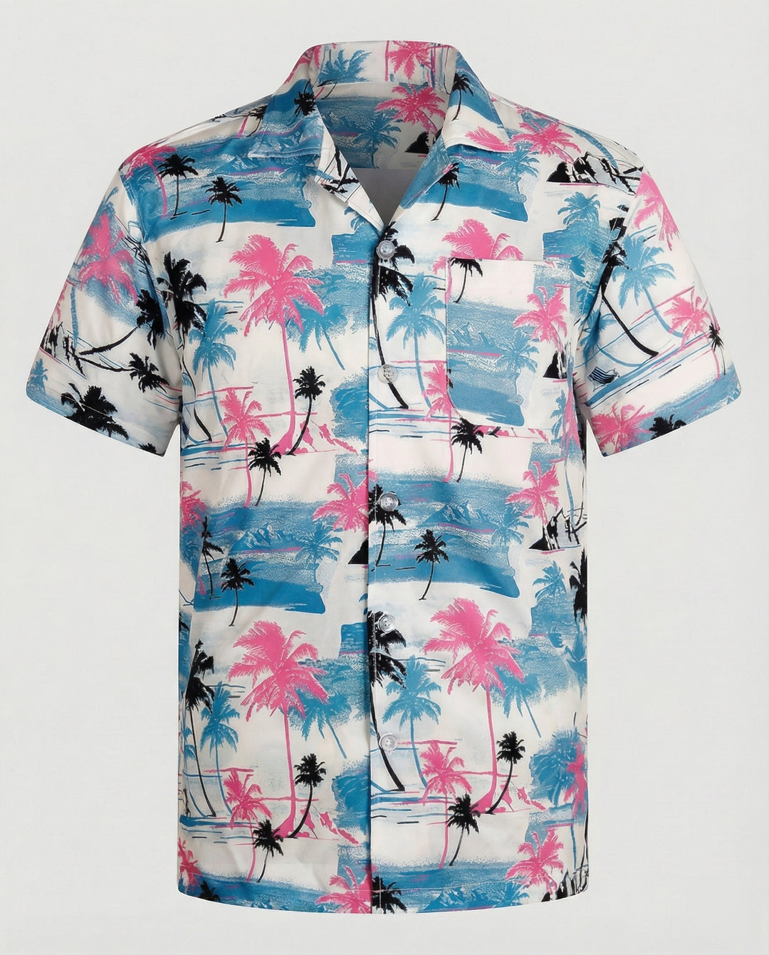 Kurzarm Hawaiihemd Herren Palmenprint