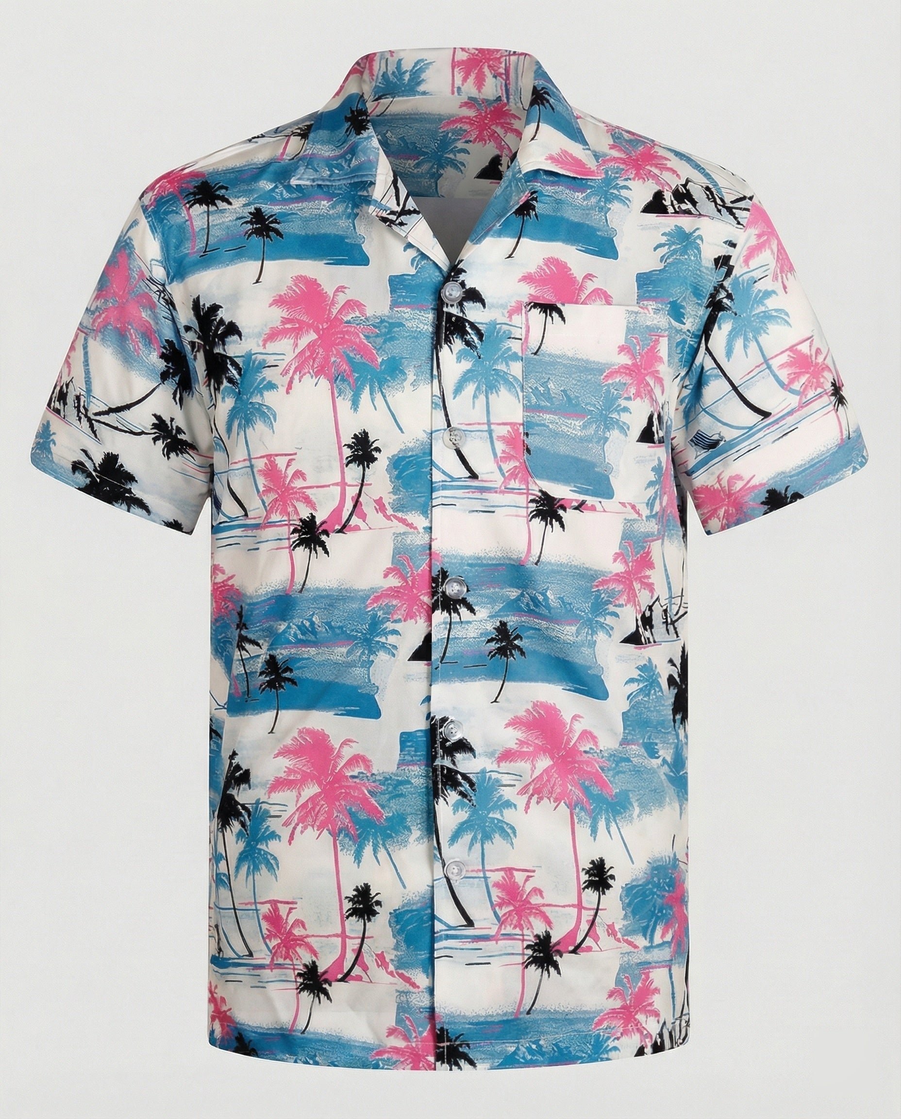 Kurzarm Hawaiihemd Herren Palmenprint