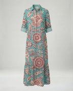 Damen Hemdblusenkleid mit Volant