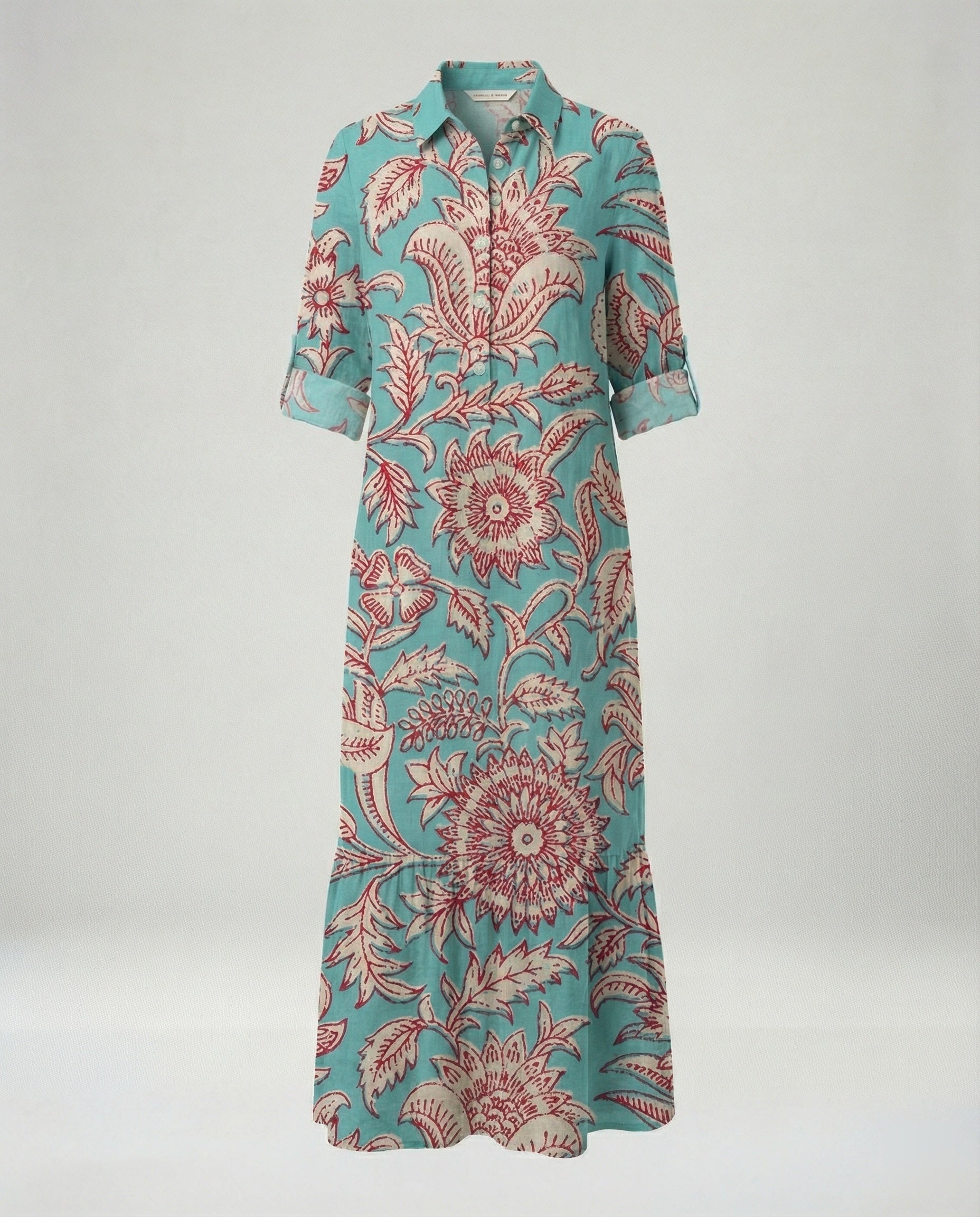 Damen Hemdblusenkleid mit Volant