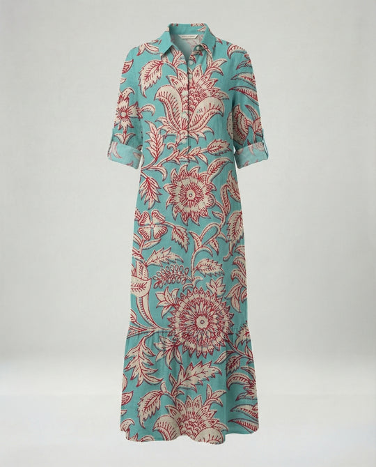 Damen Hemdblusenkleid mit Volant