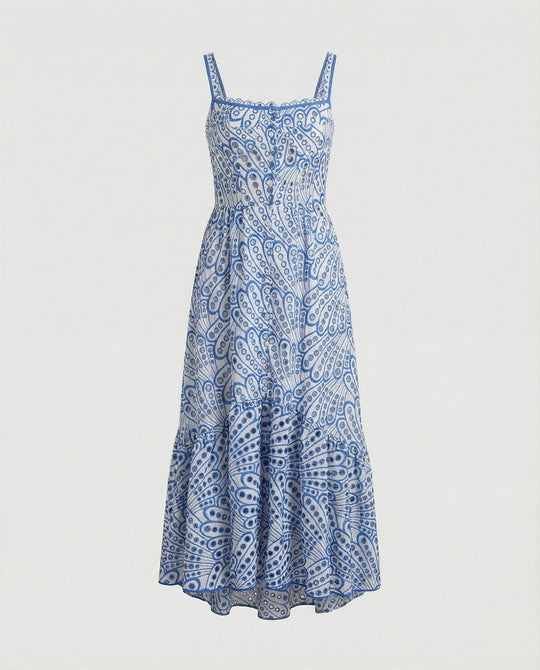 Damen Maxikleid Paisley mit Stufen