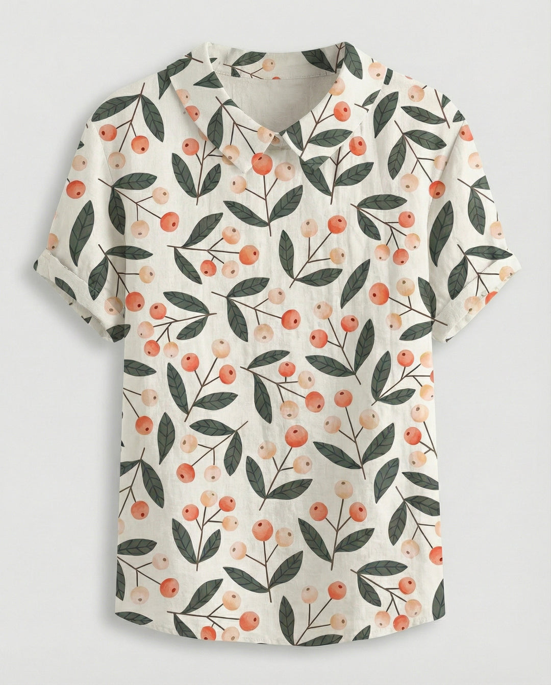 Damen Bluse Leinen Peter Pan Kragen
