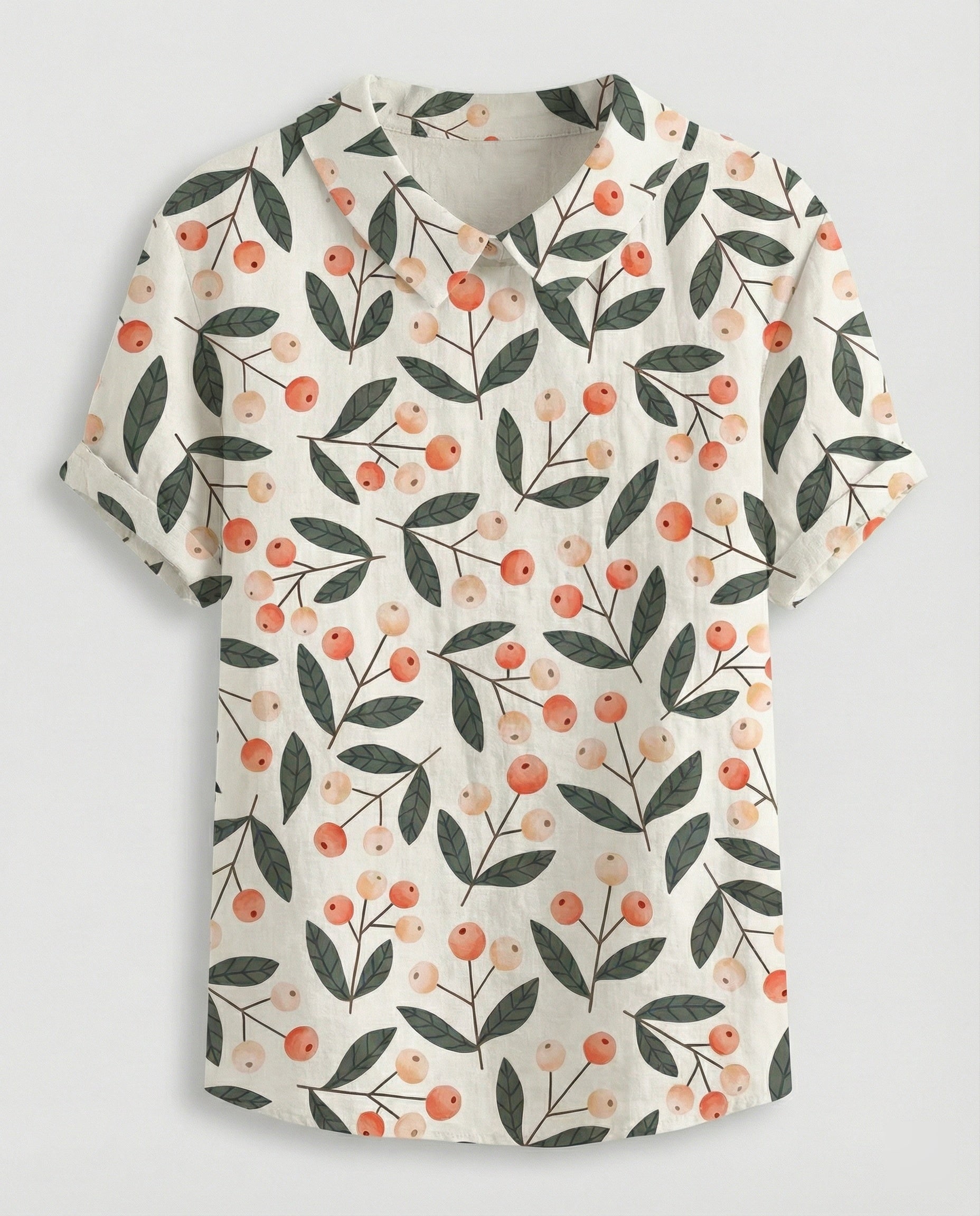 Damen Bluse Leinen Peter Pan Kragen