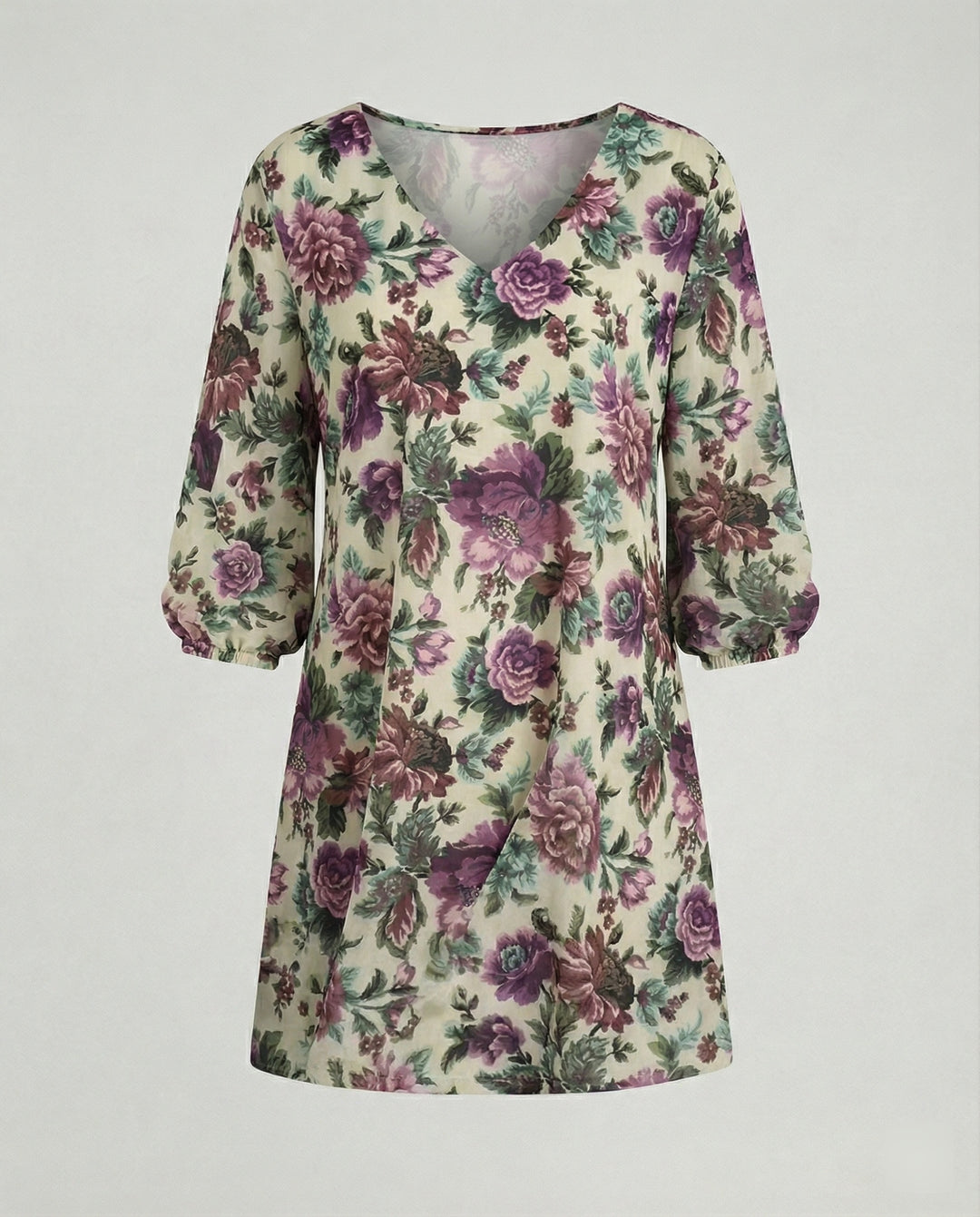 Maxikleid Damen Vintage Rosenprint