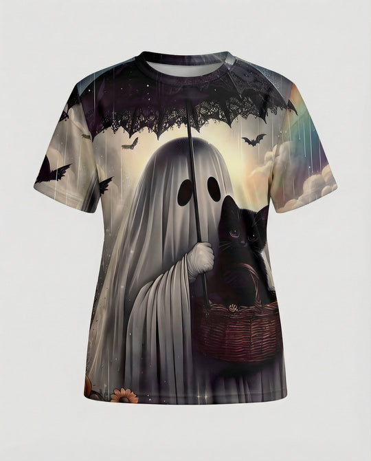Kurzarmshirt Totenkopf Print Damen