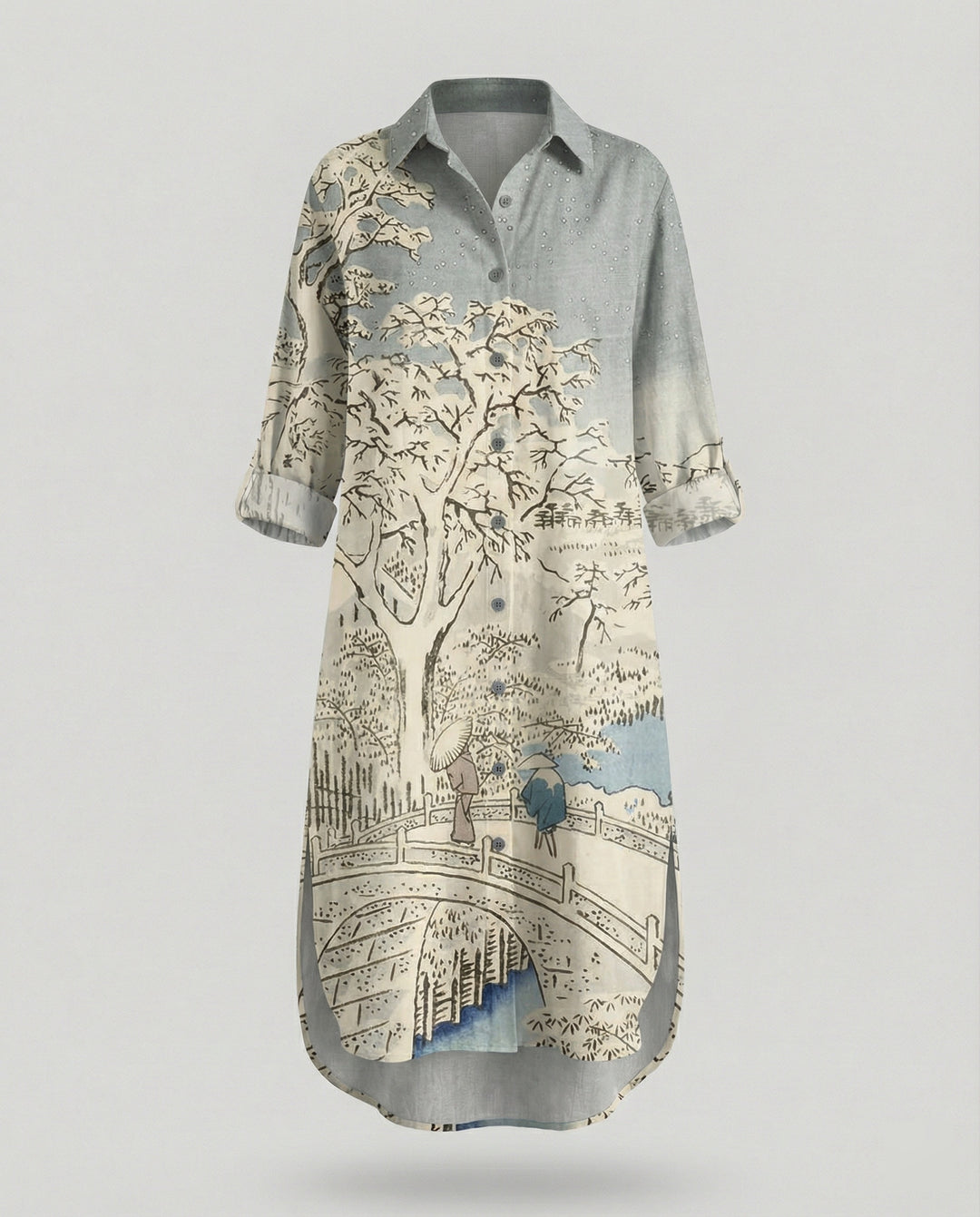 Damen Kaftan Kleid lang Seidenoptik