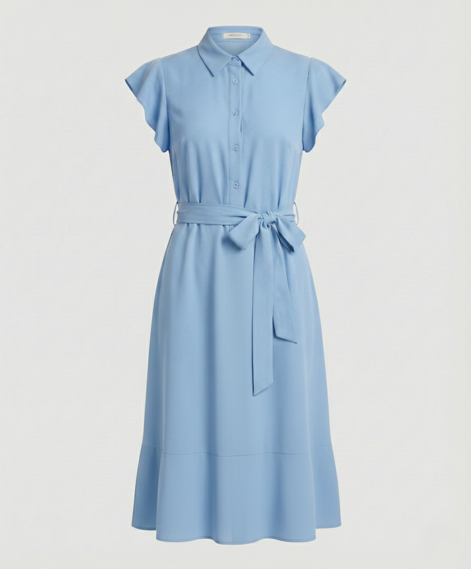 Damen Midikleid elegant mit Stehkragen