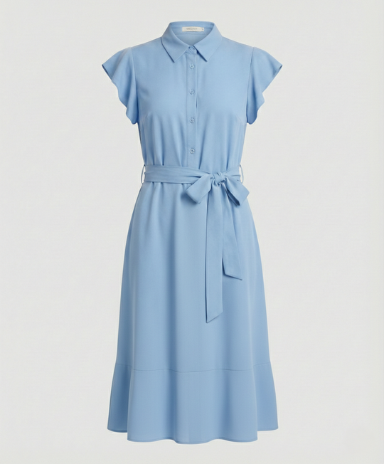 Damen Midikleid elegant mit Stehkragen