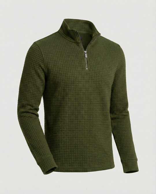 Herren funktionales Langarmshirt mit modernem Stehkragen und Reißverschluss R&B