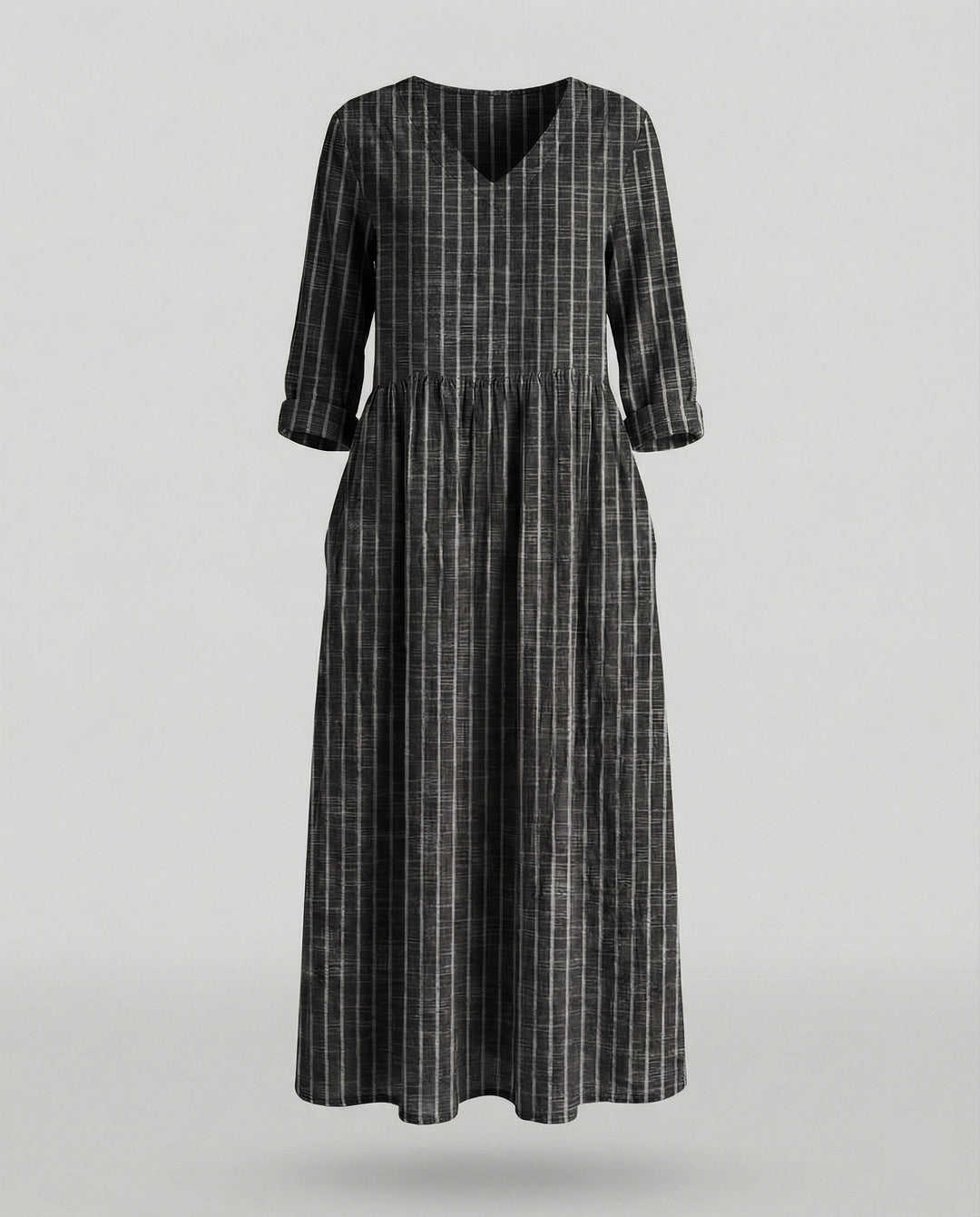 Damen Boho Maxikleid Sommer Leinenoptik
